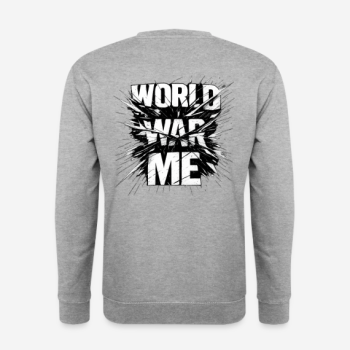 WORLD WAR ME Pullover in grau mit Rückendruck